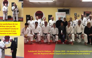 Saison 2019 - Remise symbolique CN7 Bernard par Me Raymond SAQUET (Judo) et trophée à Frédéric 
