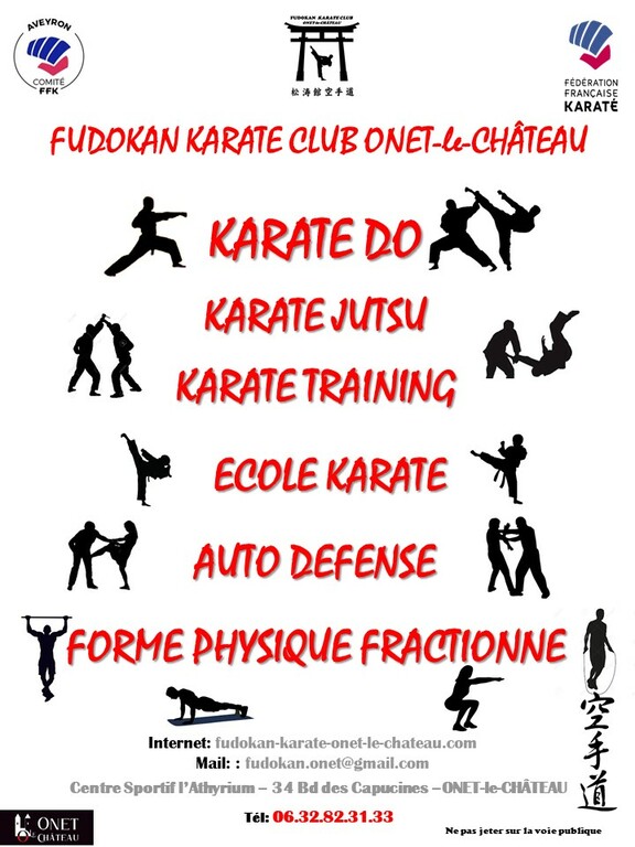 Les différentes sections du Fudokan Karaté Club Onet-le-Château