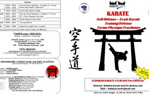 Reprise des cours de karaté 2020/2021