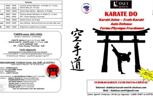 Reprise des cours de karaté 2021/2022