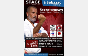 Stage Karaté Entente clubs Baraqueville/Olemps/Onetle-Château/Sébazac avec Serge SERFATI CN8ème - Expert Fédéral