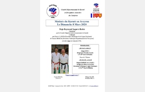 Matinée du Karaté en Aveyron 2020 organisée par le CDK12