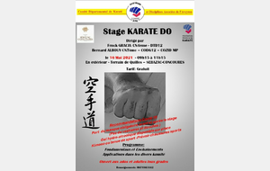 Stage Départemental Karaté Do - Sébazac le 16 Mai 2021