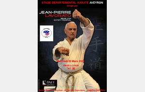 Stage Départemental Karaté  dirigé par Jean-Pierre LAVORATO CN9ème - Expert Fédéral le 30 Mars 2022 à Onet-le-Château