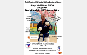 Stage Départemental Yoseikan Budo dirigé par David NADALUTTI CN6ème - Expert Régional