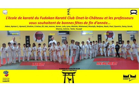L'école de karaté vous souhaite de bonnes fêtes de fin d'année...