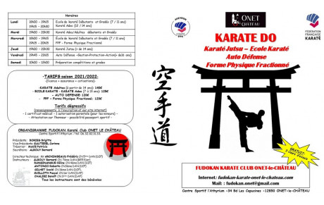 Reprise des cours de karaté 2021/2022