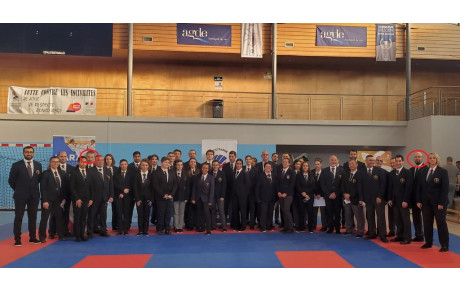 Les arbitres nationaux du Fudokan KC au Championnat Régional Occitanie Combats à Agde
