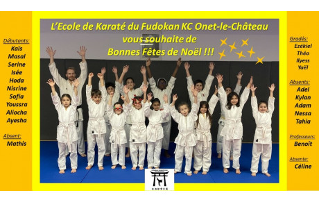Bonnes vacances de Noël  avec l'Ecole de Karaté 