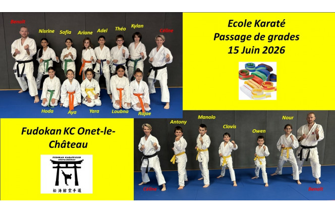 Passage grades Ecole de Karaté 15 Juin 2026 -